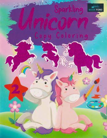 Sparkling Unicorn Copy Coloring 2